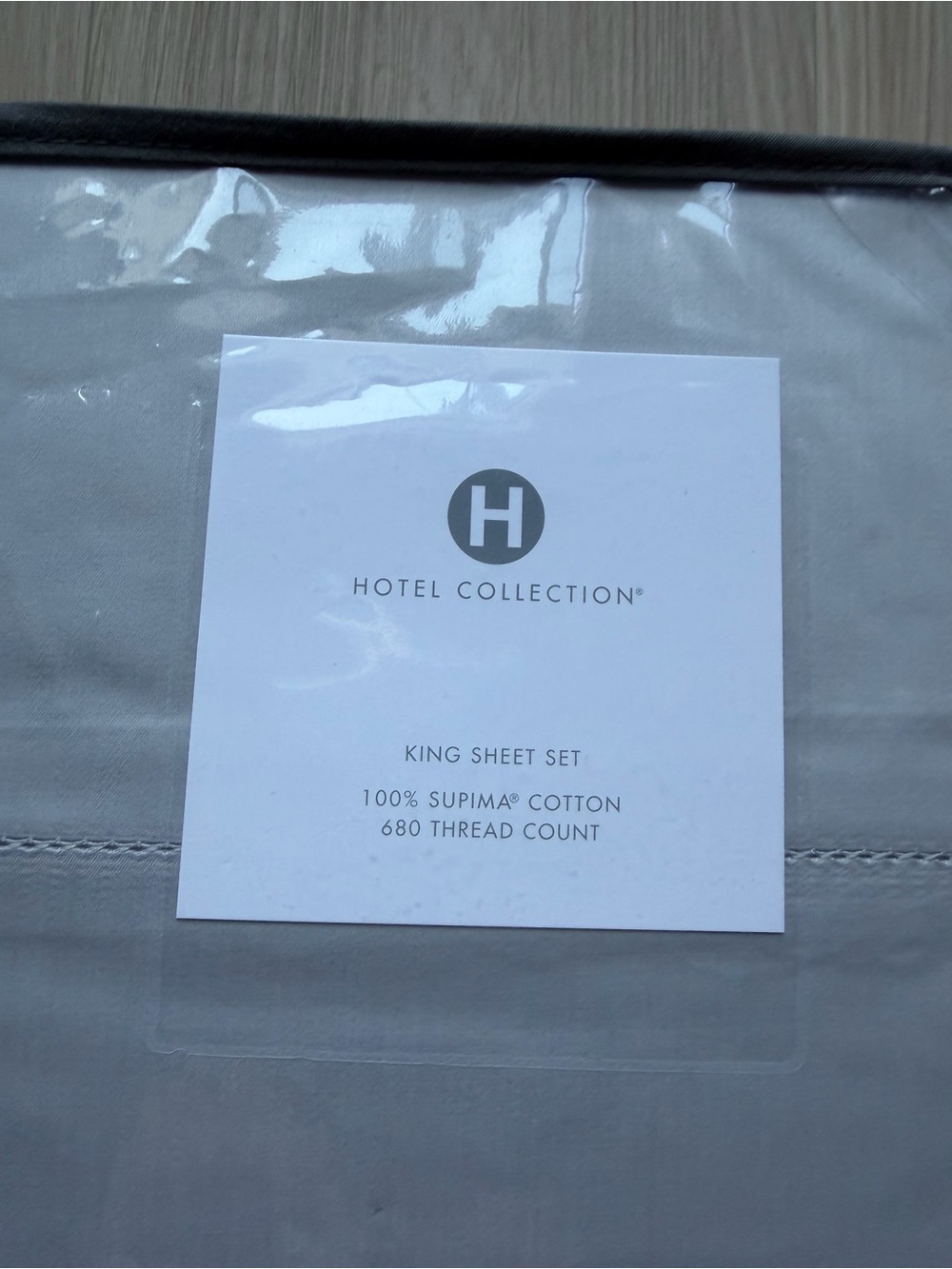 Hotel Collection Supima Cotton Sheet Set in Charcoal Gray - Picture 4 of 6